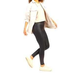 Spanx Petite Black Faux Leather Leggings